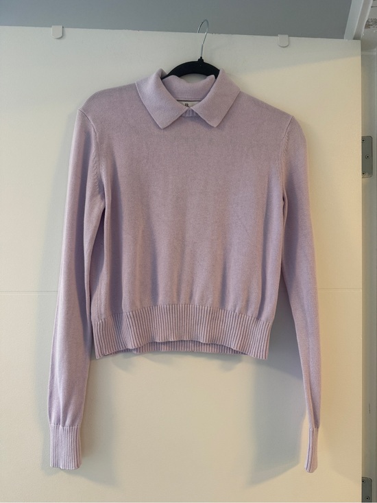Banana Republic Sweaters - Banana Republic Lavender Cotton Silk Collared Sweater Size S